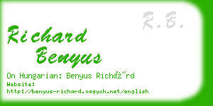 richard benyus business card